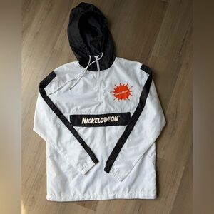 Nickelodeon White, Black & Orange Pullover Anorak with Splat Logo